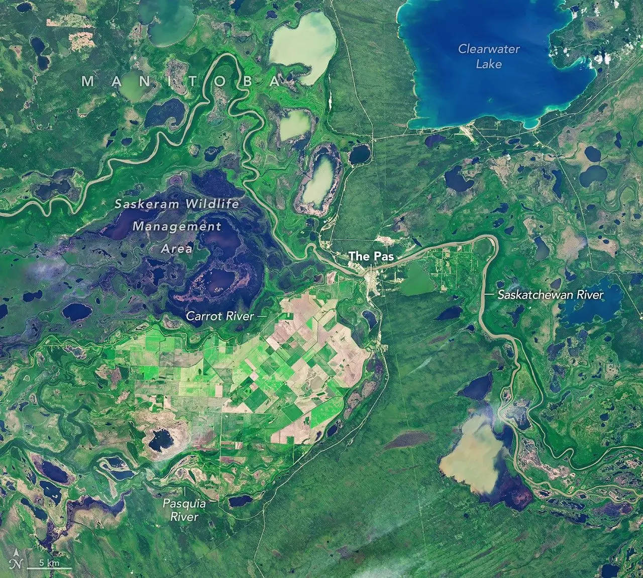 Saskachevan daryosi deltasidagi qishloq xo'jaligi "oroli"
